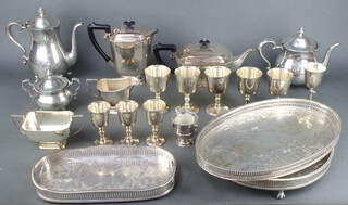 An Art Deco 4 piece silver plated tea set and minor plated wares 