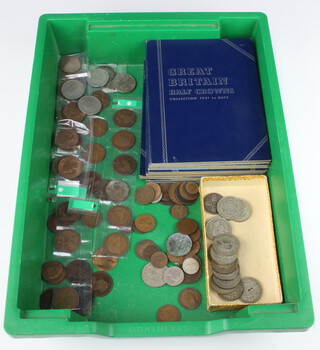A Victorian florin and minor pre-1947 coins, 200 grams, together with a quantity of pre-decimal coinage 