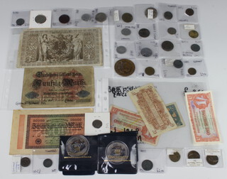 A quantity of German banknotes and minor coinage etc 