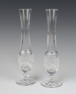 A pair of Waterford Crystal waisted vases 24cm 