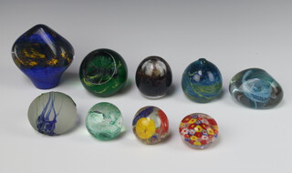 A Caithness Millennium paperweight 7cm and 8 others 