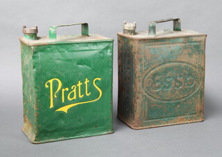 An Esso vintage petrol can together with a Pratts ditto (both dented) 