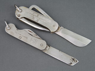 A Naval twin bladed folding jack knife marked HMS Slater Sheffield CC 1286 1952, together with 1 other marked Senior Service King Size filters patent 41576 