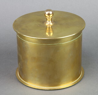 A Trench Art jar and cover formed from a Continental shell case the base marked 949 Nov 1916, top marked 595 Polte Magdeburg Sep 25 1916 14cm x 17cm 