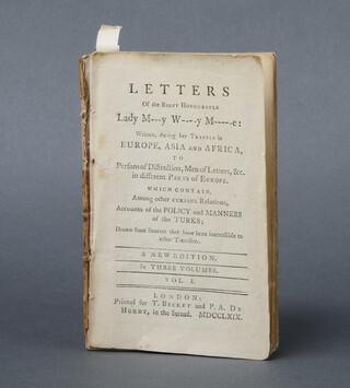 Letters of The Right Honourable Lady M---Y W----Y M----E, written during her travels in Europe, Asia and Africa, Perfions of Diftineicon, men of letters and sea, volume one, published by T Becket 1769, and Rheinsberg Ein Bilderbuch Fur Verliebte 