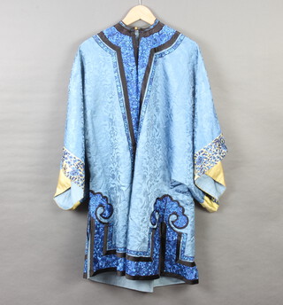A Chinese blue silk Kimono 
