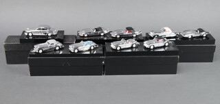 A collection of 5 boxed Corgi Connoisseur 1:43 chrome scale models (9 cars in total) to include MGA 1600 set, Jaguar E-Type set, Jaguar MKII, Austin Healey 3000 set and a Jaguar set.
