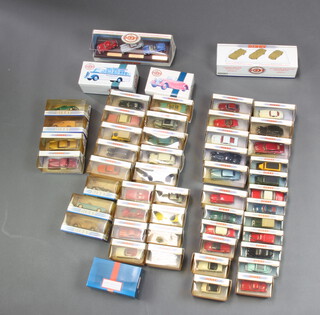 A collection of 51 boxed Dinky model cars to include "Classic Sports Cars" Series 1 and "Classic Sports Cars" Series 2 (each sets of 3) and 49 other single boxed cars 
