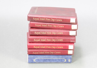 A stock book of Elizabeth II GB mint stamps, album of GB stamps together with 6 albums of first day covers