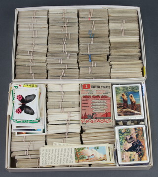 Two shallow trays of cigarette cards including John Players etc 