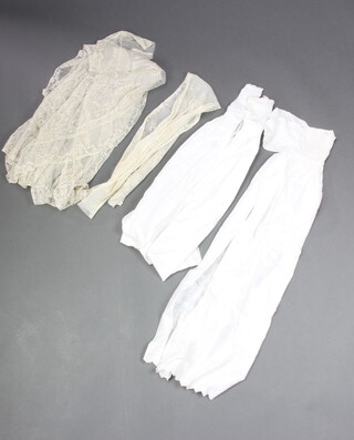 A collection of Victorian and later lace contained in a grey plastic box 