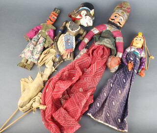 Two Thai puppets 13cm and 2 others 