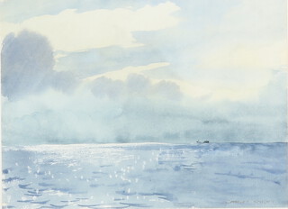 ** Charles Knight, (1901-1990), watercolour signed, label en verso Royal Society of Painters and Watercolours "Summer Sea" Charles Knight RWS ROI 25cm x 33cm PLEASE NOTE - Works by this artist may be subject to Artist's Resale Rights