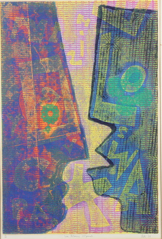 Peti, print, abstract study, signed in pencil, dated '71, no.11 of 40, 69cm x 46cm 