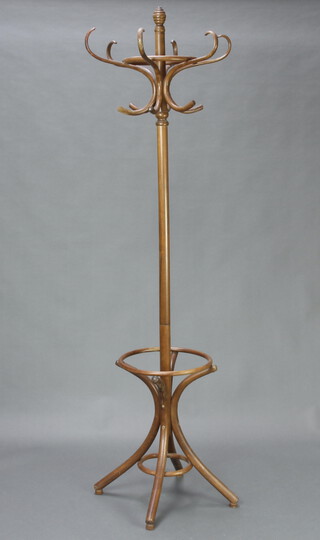 A Thonet style bentwood hat and coat stand 194cm h x 38cm 