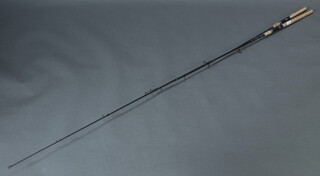 Two Abu Devil spinning fishing rod comprising one heavy spin rod suitable for sea bass etc, the other light for trout and perch  