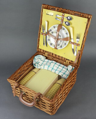 A Sirram picnic hamper with contents 18cm h x 37cm w x 36cm d 
