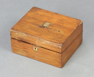 A Victorian mahogany writing slope with hinged lid 12cm h x 26cm w x 21cm d (scratches and sun bleached) 