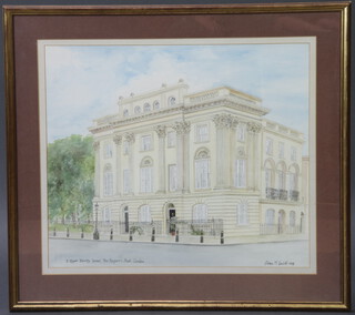 Ellen M Smith, watercolour, Regents Park, London, signed and dated 1976 63cm x 30cm