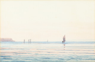 T MacGregor Wilson (1856-1928), watercolour, seascape with yachts, dated to the bottom left hand corner 25cm x 38cm, the reverse with Gallery label (slight foxing) 