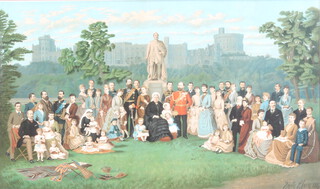 Emilie Chaese 1887, chromolithograph "The Royal Family of Great Britain" painted in Jubilee year 1887, 50cm x 84cm 