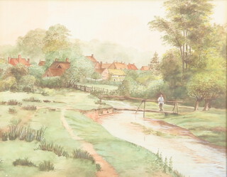 An Edwardian watercolour, unsigned, River Arun Horsham 20cm x 25cm 