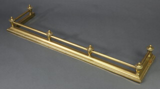 An Adams style brass railed fire curb 15cm h x 133cm w x 36cm d  