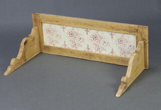 A pine hanging shelf formed from a Victorian washstand back 26cm x 71cm w x 24cm d 