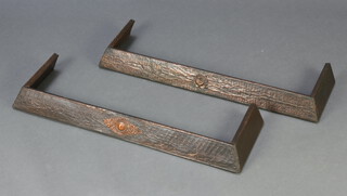 A pair of Art Nouveau embossed metal fire curbs 9cm x 73cm x 21cm 