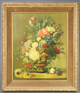 A Weiss, coloured print, still life study of flowers 70cm x 56cm in an ornate frame