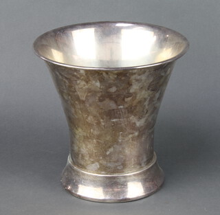 A silver plated tapered flared neck champagne cooler 24cm 