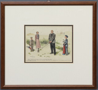 Punch cartoon, humorous golfing scene 14cmn x 18cm