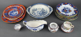 A Copeland and Garrett part dinner service and a collection of 19th Century dinner ware 