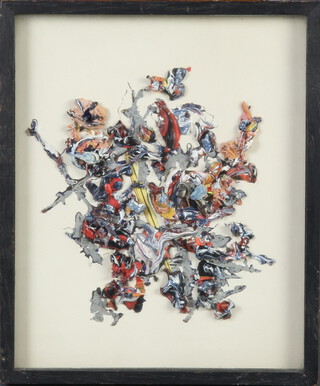 Winston Spencer Churchill MP, oil, abstract composition, label to verso, 26cm x 21cm