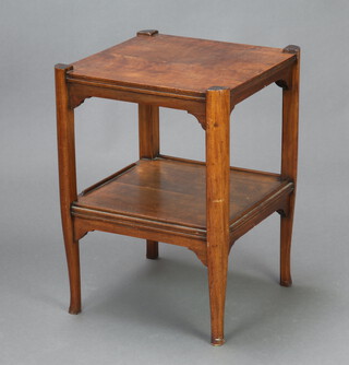 A square mahogany 2 tier occasional table 57cm h x 41cm w x 42cm d 