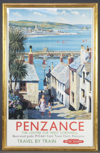 A pair of reproduction Railway posters "St Ives Western Region" and "British Railway Penzance" 75cm x 47cm