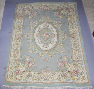 A turquoise white and floral patterned Kashmir carpet 363cm x 276cm 