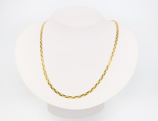 A 9ct yellow gold flat link necklace 5.7 grams, 45cm 