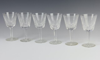 Six Waterford Crystal wine glasses 15cm 