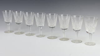 Eight Waterford Crystal sherry glasses 14cm 