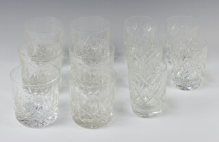 Six cut glass tumblers, 5 smaller ditto 