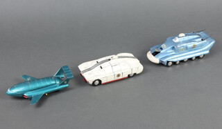 Dinky, diecast models of Thunderbird 2 (101), Spectrum pursuit Vehicle (104) and Maximum Security Vehicle (105) 