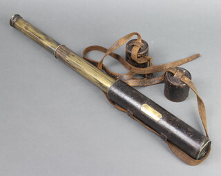 The Lord Bury telescope by J H Steward of 406 Strand and Cornhill no.822 3 draw telescope marked J H Steward 100 Strand, 54 Cornhill, with leather carrying case 