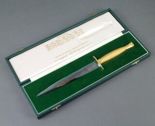 A Wilkinson Sword Fair-Bairn Sykes style commando dagger boxed, the box marked Commando 1940-45  