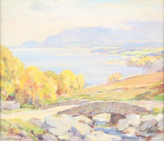 Owen Bowen (1873-1967), oil on canvas signed, Lake District scene "Derwent Water" 29cm x 34cm  