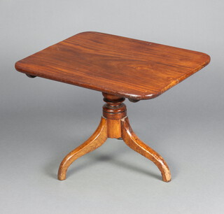A 19th Century rectangular mahogany occasional table raised on turned column and tripod base 50cm h x 70cm w x 57cm d 