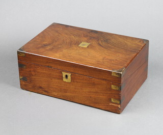 A Victorian mahogany and brass banded writing slope 14cm x 35cm x 23cm 