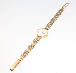 A lady's 9ct yellow gold Rotary wristwatch and bracelet, gross weight 11.6 grams