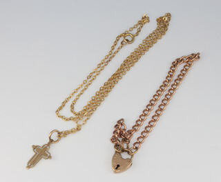 A 9ct yellow gold bracelet and a ditto pendant and chain 5.19 grams