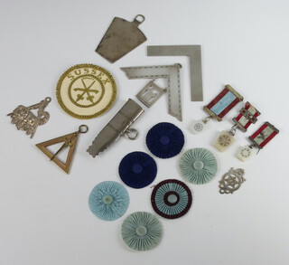 A silver gilt Royal Arch chapter jewel, 3 Mark Master Mason jewels, a silver plated Past Master's jewel etc 